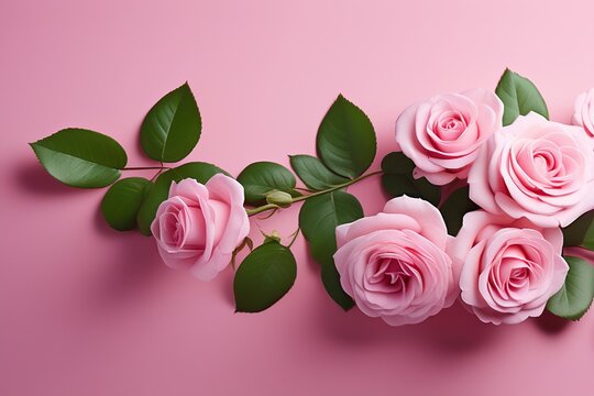 A Delicate Dance of Pink Petals Roses