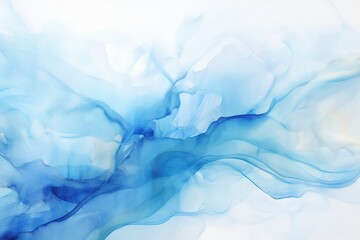 Fototapeta na wymiar Extremely light and fluid, an abstract blue watercolor