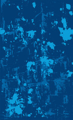 Blue grunge style background. Vector texture of paint, streaks, blotches