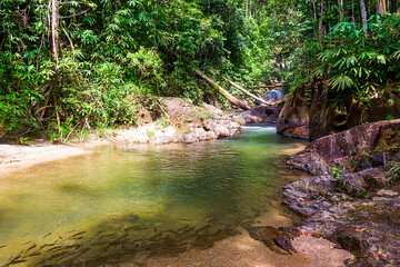 Nam Tok Song Phraek, Tonpariwat Waterfall natural tourism place in Phang nga Thailand