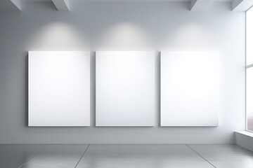 Minimalist monochrome mock up, white panels, hidden lighting, dynamic shadows and a cozy background