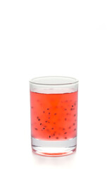 Red cocktail on a white background, bartender cocktail, alcoholic cocktail