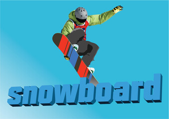 Snowboard boy silhouette.