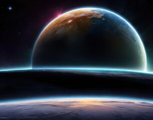 Planets in outer space showing the beauty of space exploration. 3D rendering
