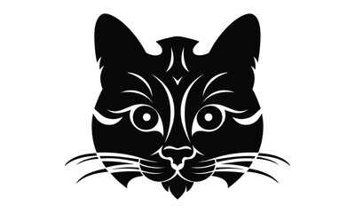 cat face vector silhouette design