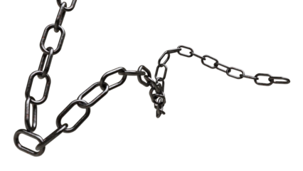 rusty chain link metal render on transparent background