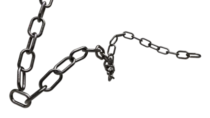 Foto op Aluminium rusty chain link metal render on transparent background © Layerform