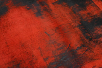 Black red natural leather texture background. Top view. Close up.