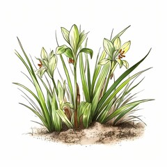 lily turf plant drawing