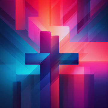 Contemporary Cross Shapes in Dynamic Composition: Modern Vector Background