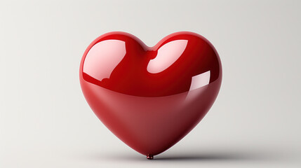 red heart on white background: Crimson Embrace: Love in Simplicity. Generative AI