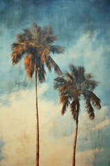 A tropical coconut trees background