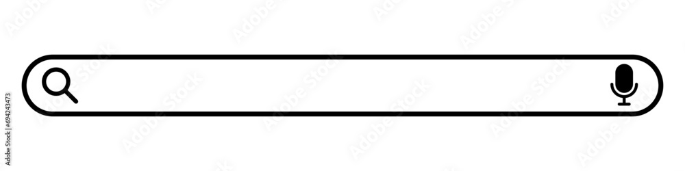 Aufkleber internet search bar with audio microphone. vector.