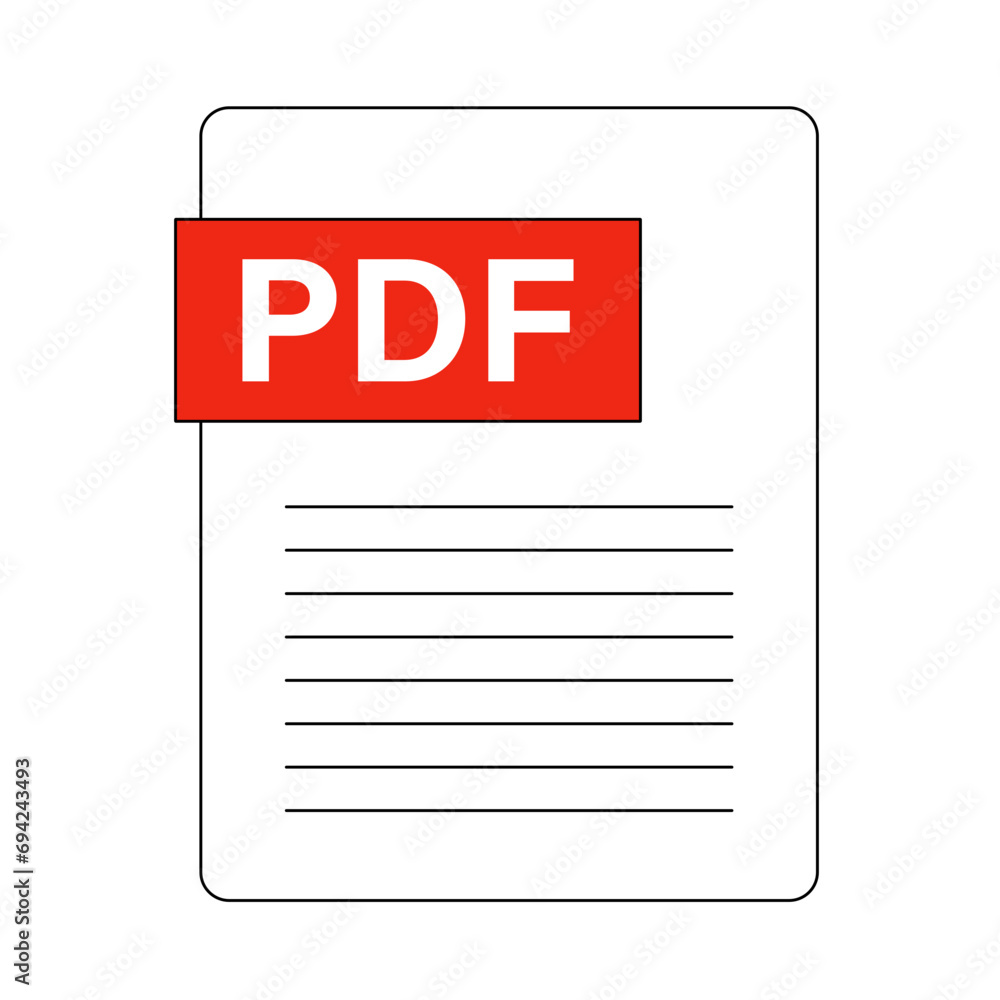 Poster pdf file icon. pdf data. vector.