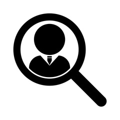 Recruitment silhouette icon. Human resources search. Vector.