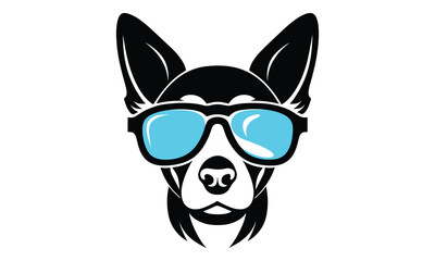 dog with sunglasses vector design