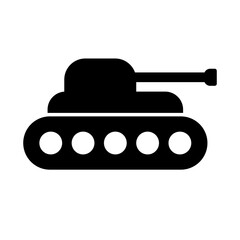 Tank silhouette icon. Warfare. Vector.