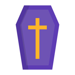 Flat design Christian coffin icon. Vector.