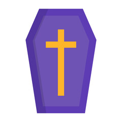 Obraz premium Flat design Christian coffin icon. Vector.