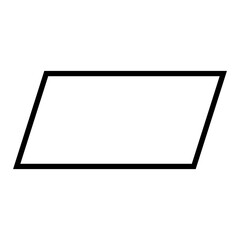 Simple parallelogram shape icon. Vector.
