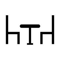 Table and chairs silhouette icon