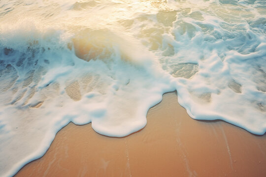 A coastal scene rendered abstract, capturing the essence of waves, sand, and sky in a harmonious blend. © Oleksandr