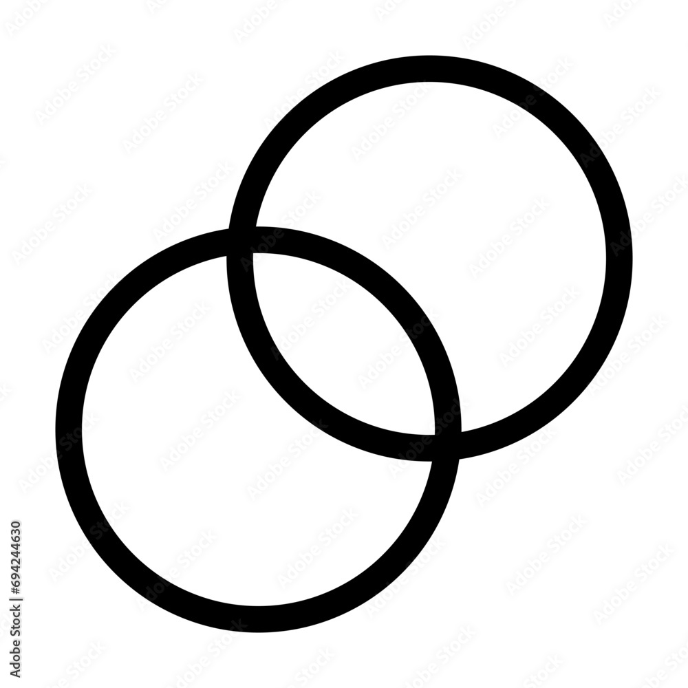 Poster simple circle intersection icon. vector.