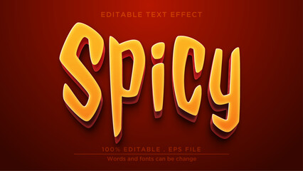 Hot spicy editable text effect. Text effect template for spicy food - obrazy, fototapety, plakaty