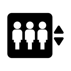 Elevator sign silhouette icon. Vector.