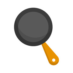 Orange frying pan icon. Vector.