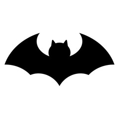 Simple bat silhouette icon. Vector.