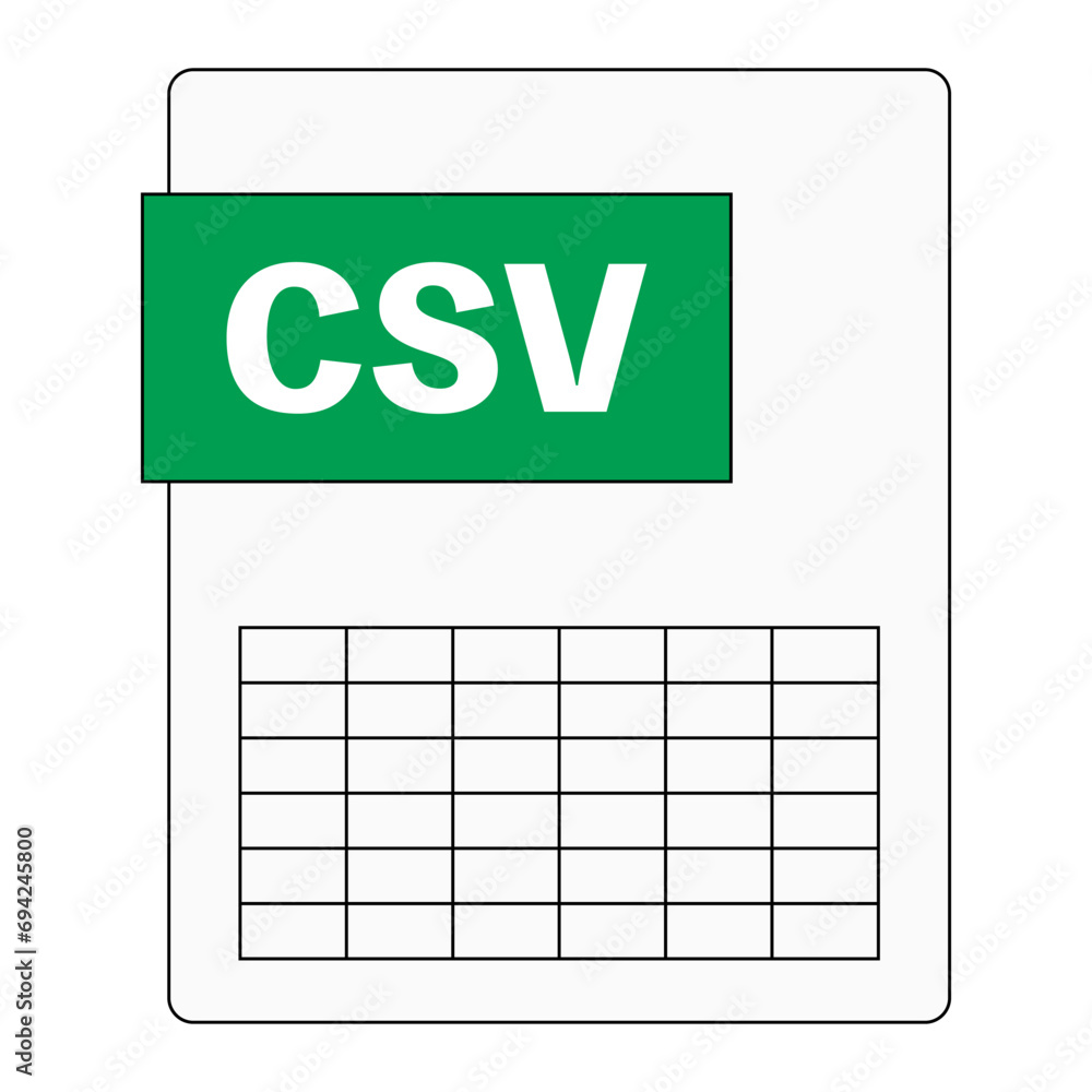Poster csv extension icon. csv file icon. vector.