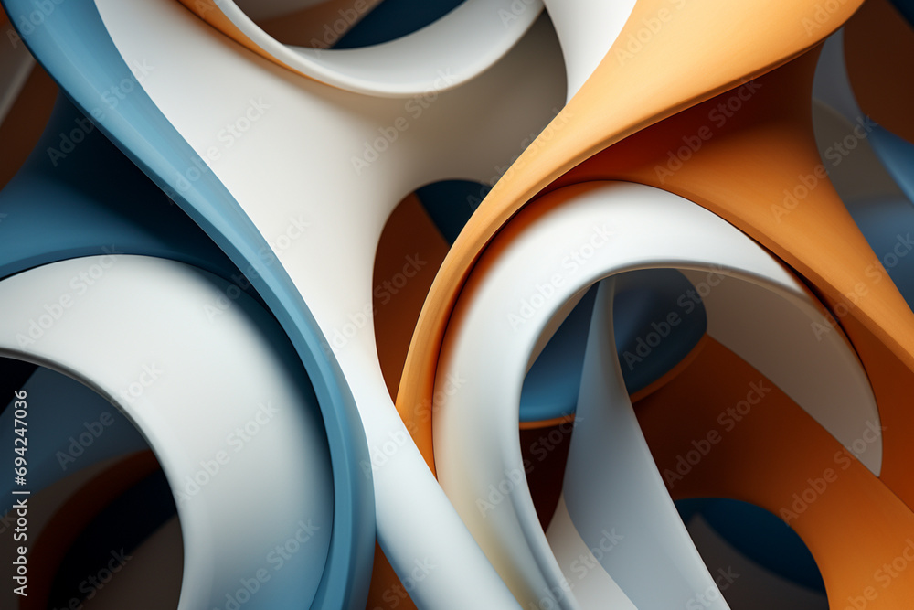 Poster an abstract, minimalist design symbolizing unity with interlocking shapes.