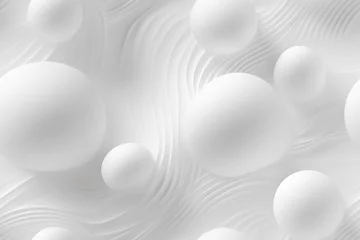Rolgordijnen Abstract 3d white background, organic shapes seamless pattern texture. © Slanapotam