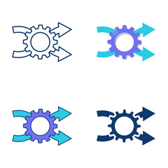 System flexibility icon set in flat and line style