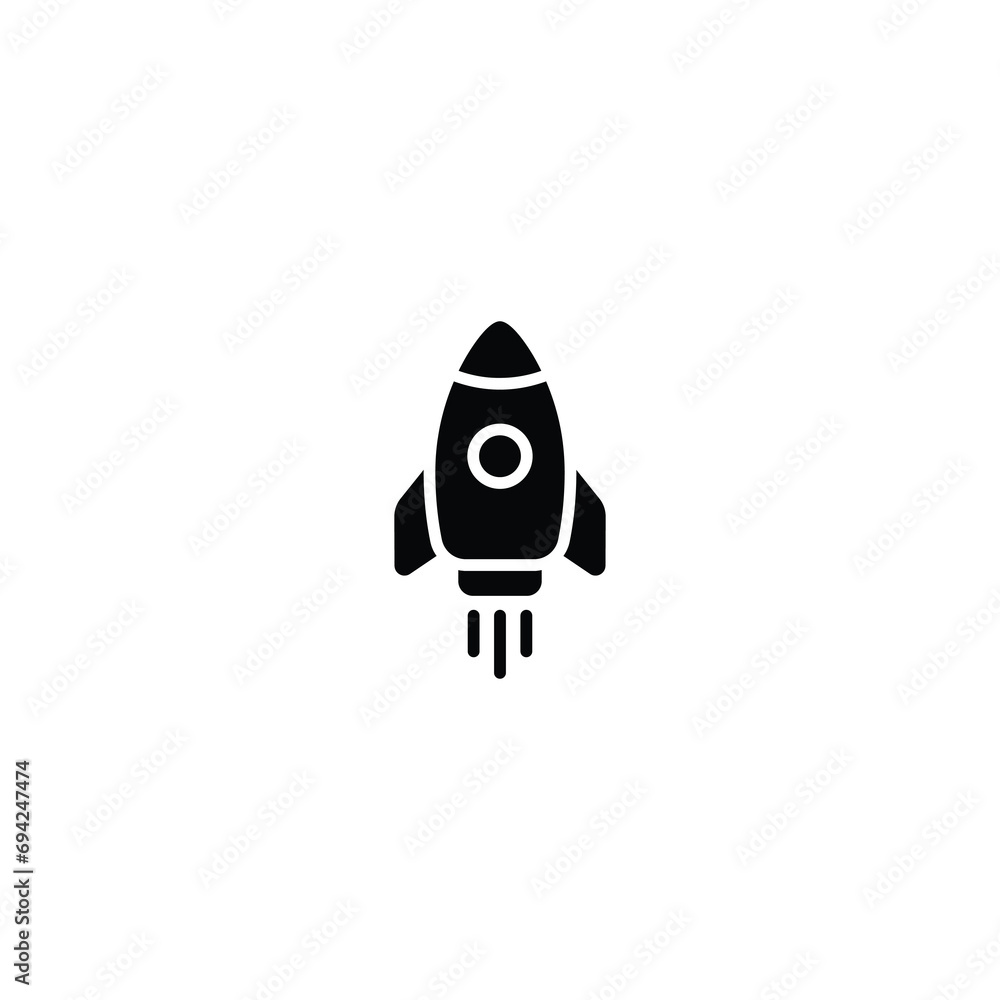 Poster rocket icon, rocket sign vector for web site computer and mobile app