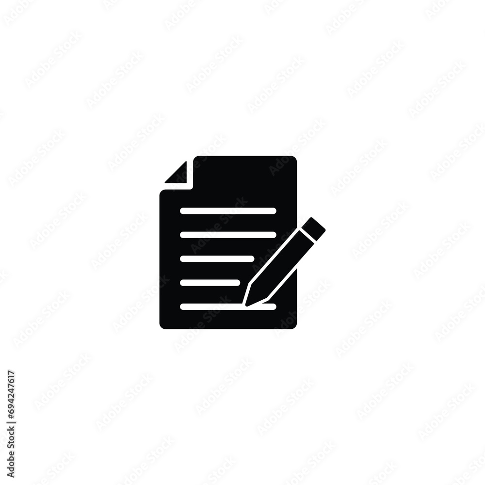 Poster document write icon vector, document sign vector for web site computer and mobile app