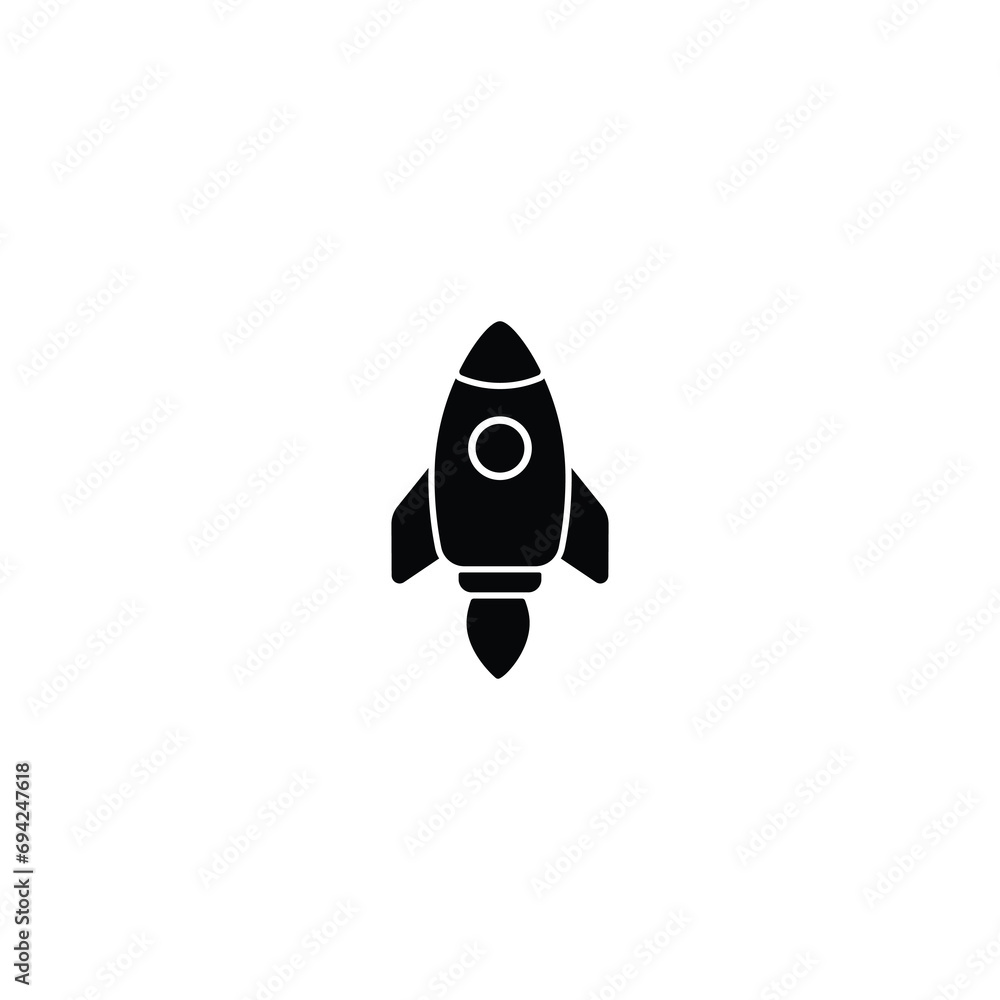 Poster rocket icon, rocket sign vector for web site computer and mobile app