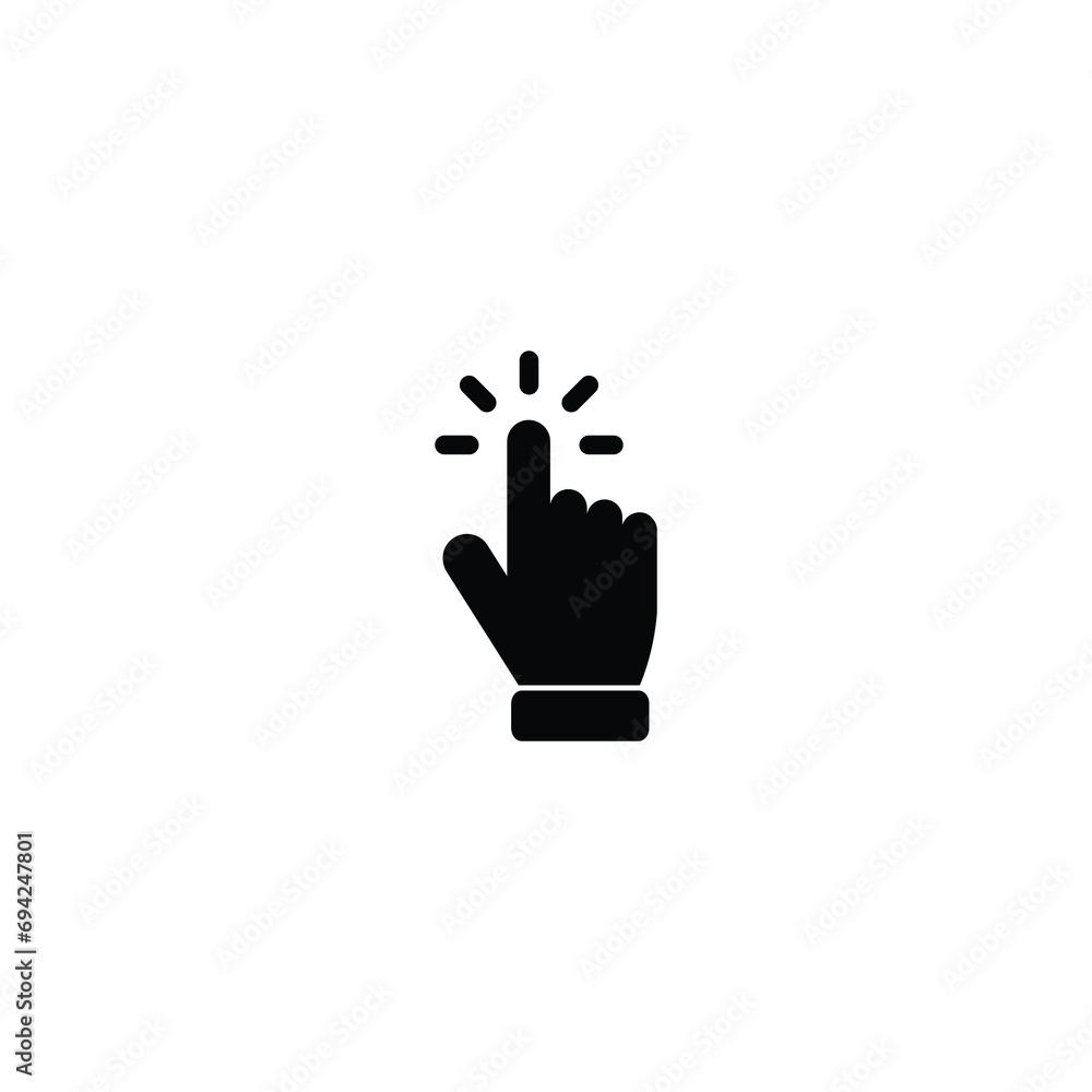 Poster hand cursor click icon vector for web site computer and mobile app