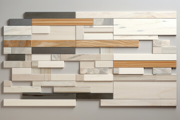 Samples of Decorative Tiles and Marbles for Interior Design