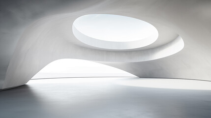 ai-generated, abstract interior angled design, futuristic scene, modern empty light room with concrete structure, with light gray tones, 8k