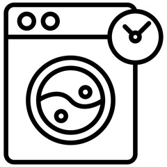 Washing Machine black outline icons, related to home appliances. for web or app development. 