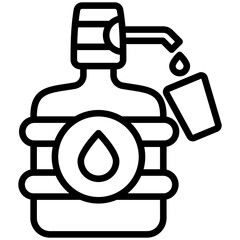 Water Dispenser black outline icons, related to home appliances. for web or app development. 