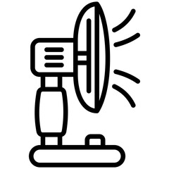 Electric Fan black outline icons, related to home appliances. for web or app development. 