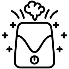 Humidifier black outline icons, related to home appliances. for web or app development. 