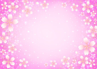 桜のフレーム素材　飾り枠　桜吹雪　お花見　入学　卒業　入園　卒園　ひな祭り　ひなまつり　新春　キラキラさくら柄