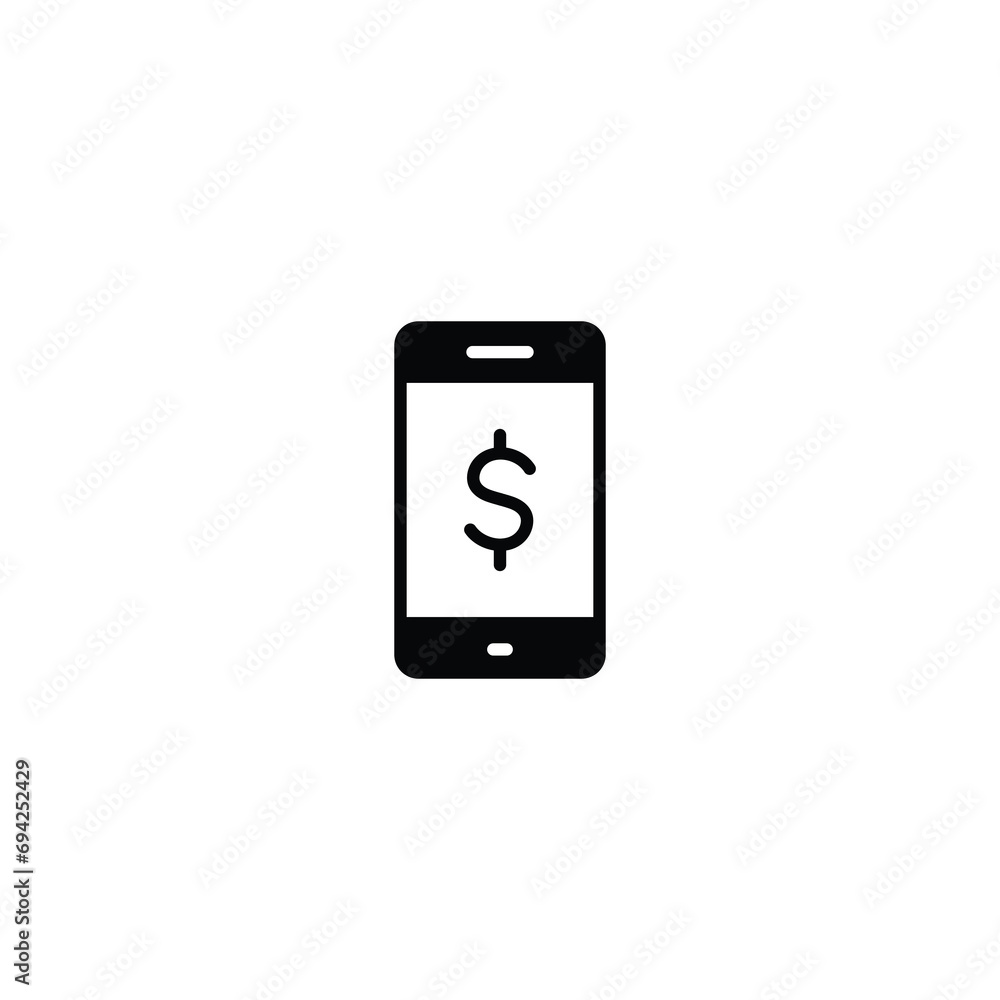 Poster smartphone with dollar symbol icon vector for web site computer and mobile app