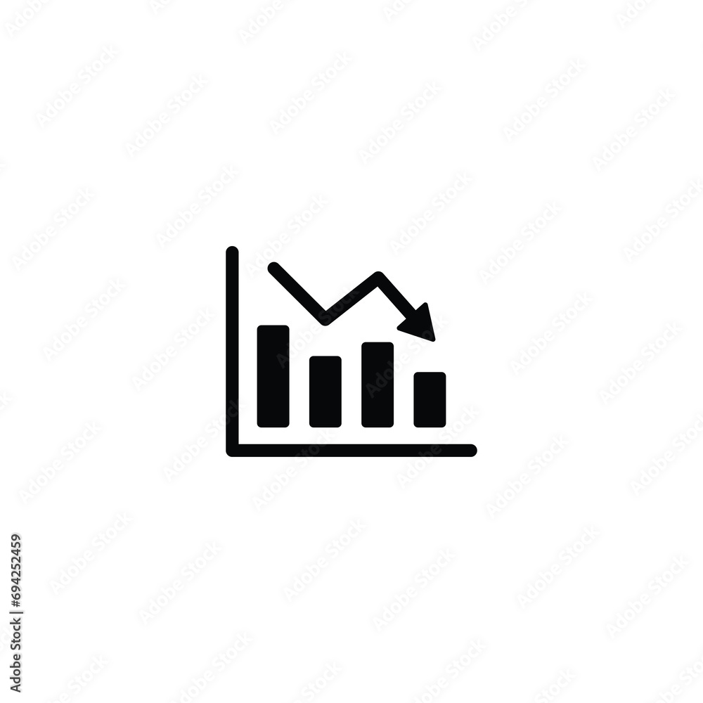 Poster growing graph icon, data sign vector for web site computer and mobile app