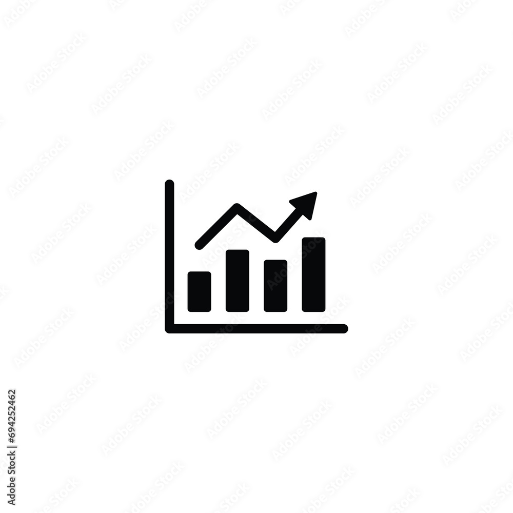 Poster growing graph icon, data sign vector for web site computer and mobile app