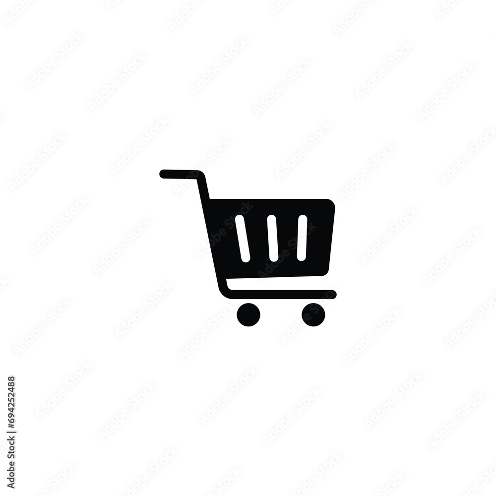 Aufkleber shopping cart icon, trolley sign vector for web site computer and mobile app